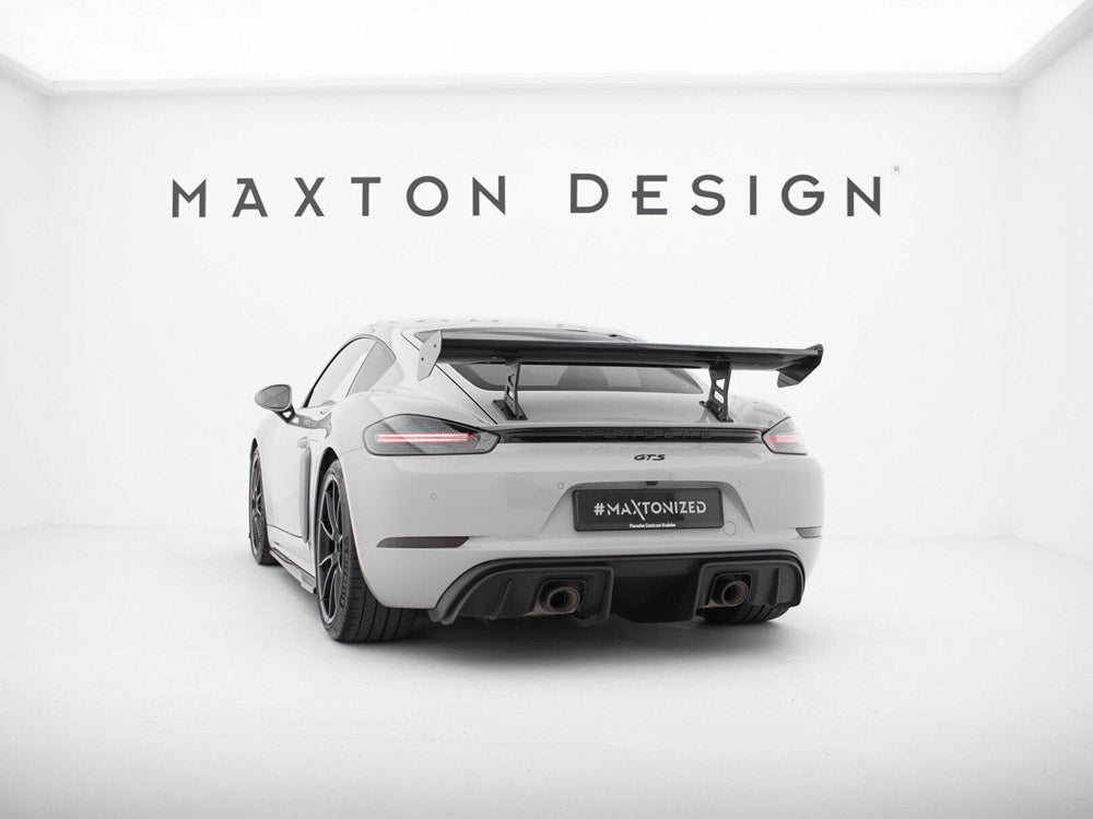 Carbon Spoiler With Internal Brackets Uprights V.1 compatible with Porsche 718 Cayman GTS 982c