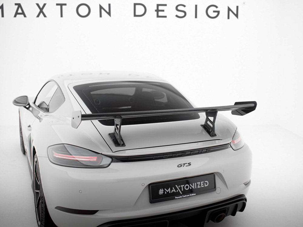 Carbon Spoiler With Internal Brackets Uprights V.1 compatible with Porsche 718 Cayman GTS 982c
