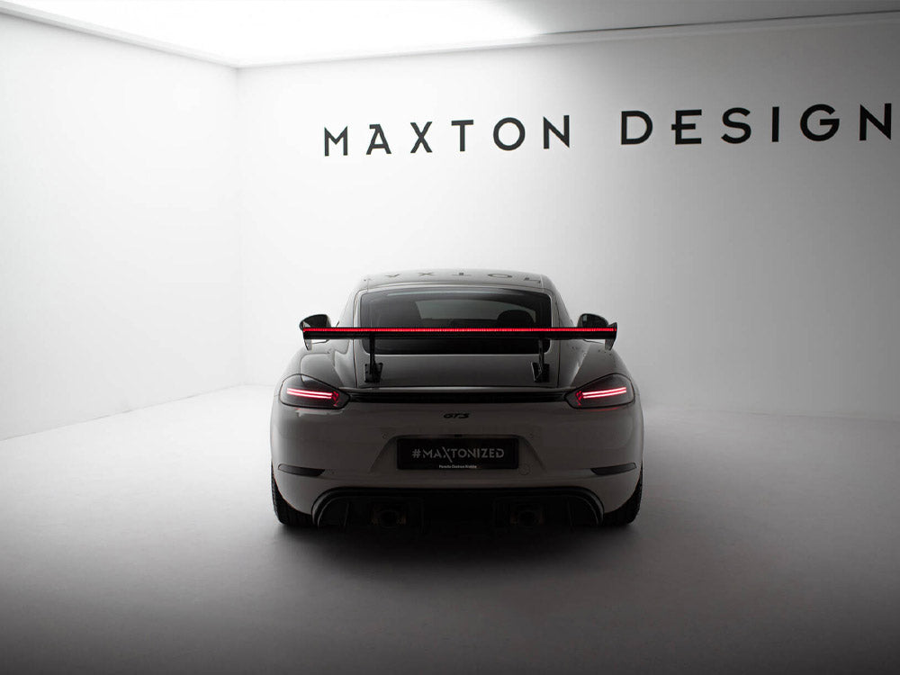 Carbon Spoiler With Internal Brackets Uprights V.1 + LED compatible with Porsche 718 Cayman GTS 982c