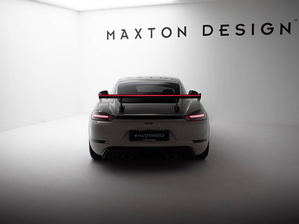 Carbon Spoiler With Internal Brackets Uprights V.1 + LED compatible with Porsche 718 Cayman GTS 982c