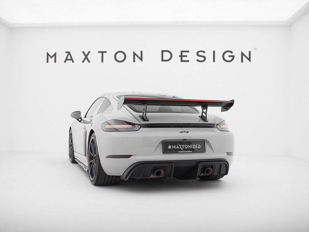 Carbon Spoiler With Internal Brackets Uprights V.1 + LED compatible with Porsche 718 Cayman GTS 982c