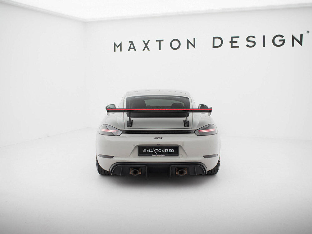 Carbon Spoiler With Internal Brackets Uprights V.1 + LED compatible with Porsche 718 Cayman GTS 982c