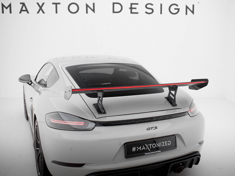 Carbon Spoiler With Internal Brackets Uprights V.1 + LED compatible with Porsche 718 Cayman GTS 982c
