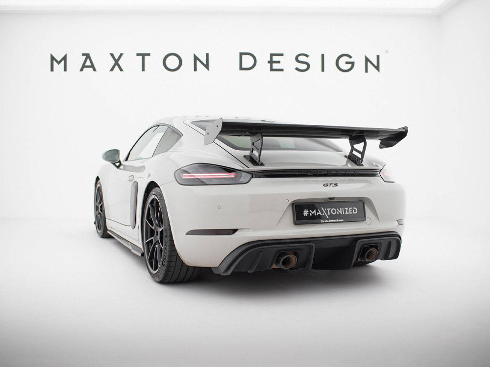 Carbon Spoiler With Internal Brackets Uprights V.2 compatible with Porsche 718 Cayman GTS 982c