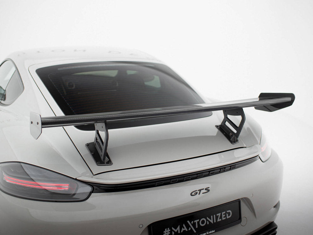 Carbon Spoiler With Internal Brackets Uprights V.2 compatible with Porsche 718 Cayman GTS 982c