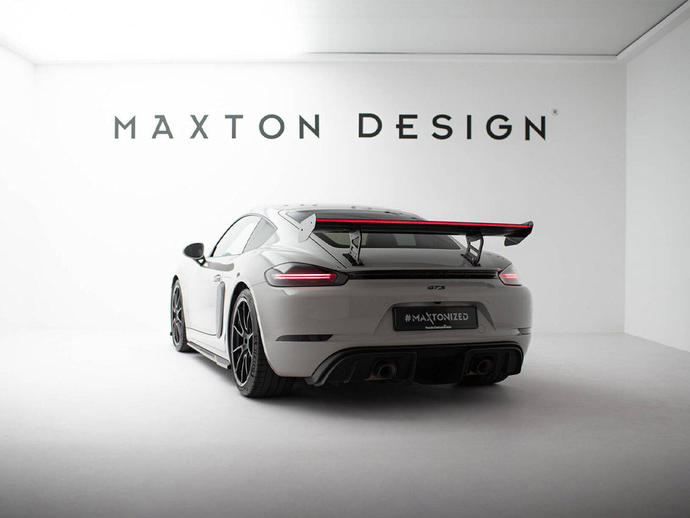Carbon Spoiler With Internal Brackets Uprights V.2 + LED compatible with Porsche 718 Cayman GTS 982c