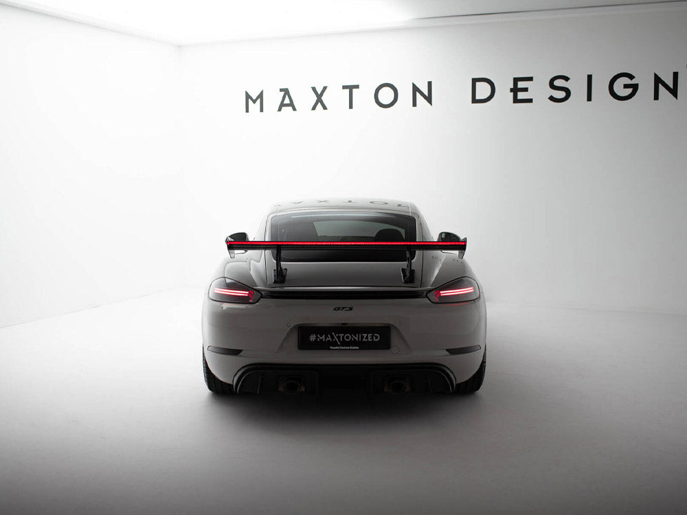 Carbon Spoiler With Internal Brackets Uprights V.2 + LED compatible with Porsche 718 Cayman GTS 982c