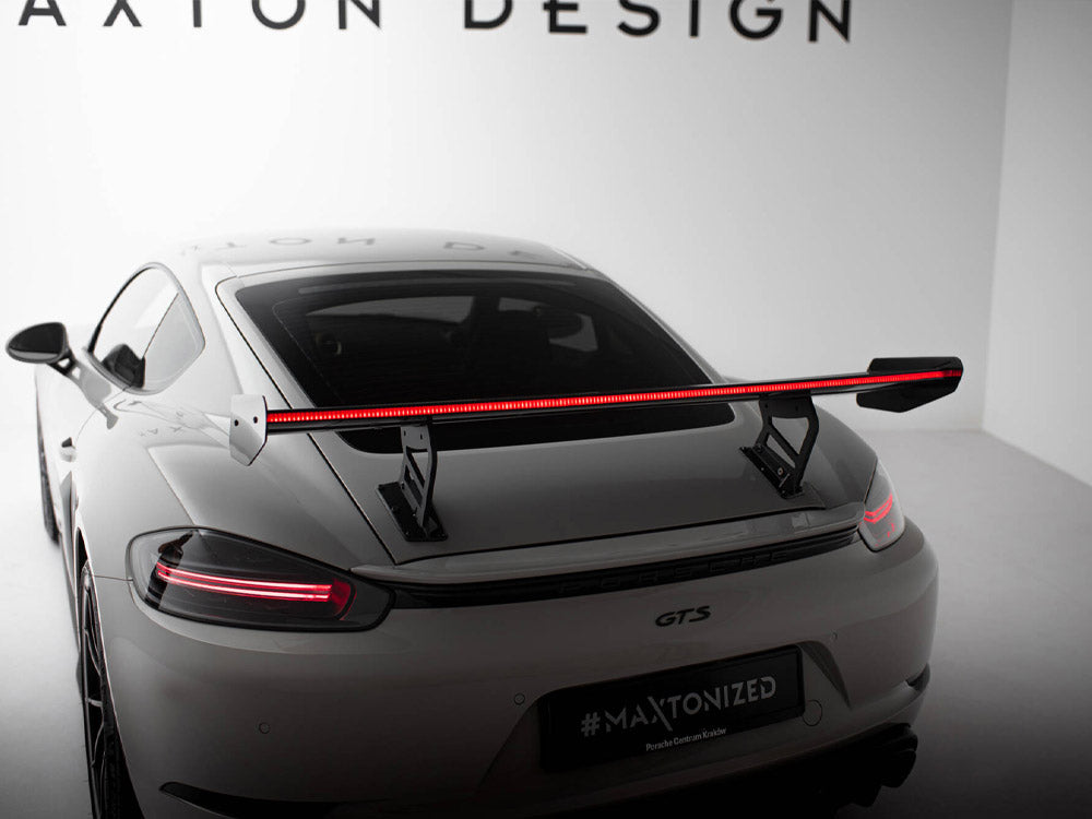 Carbon Spoiler With Internal Brackets Uprights V.2 + LED compatible with Porsche 718 Cayman GTS 982c