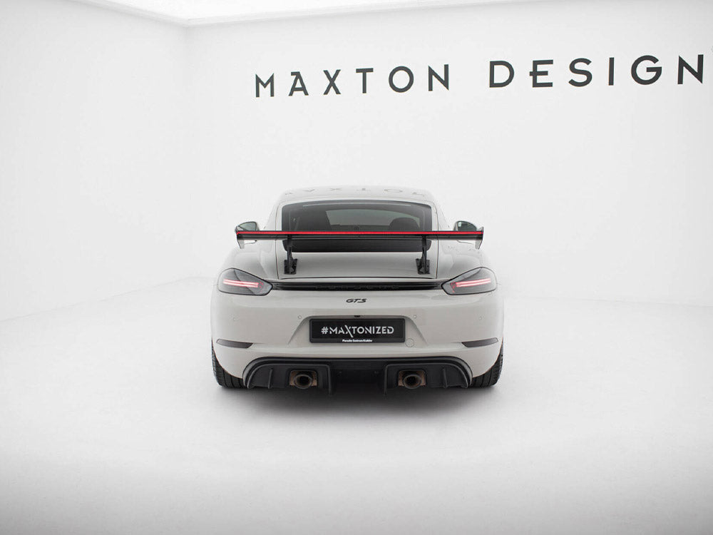 Carbon Spoiler With Internal Brackets Uprights V.2 + LED compatible with Porsche 718 Cayman GTS 982c