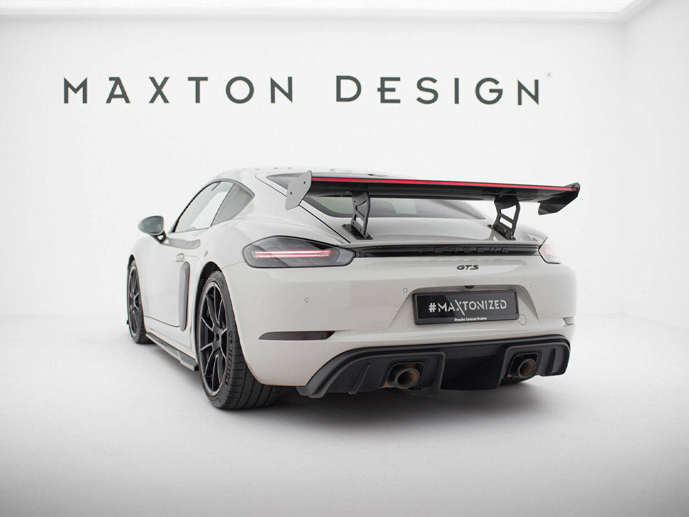 Carbon Spoiler With Internal Brackets Uprights V.2 + LED compatible with Porsche 718 Cayman GTS 982c