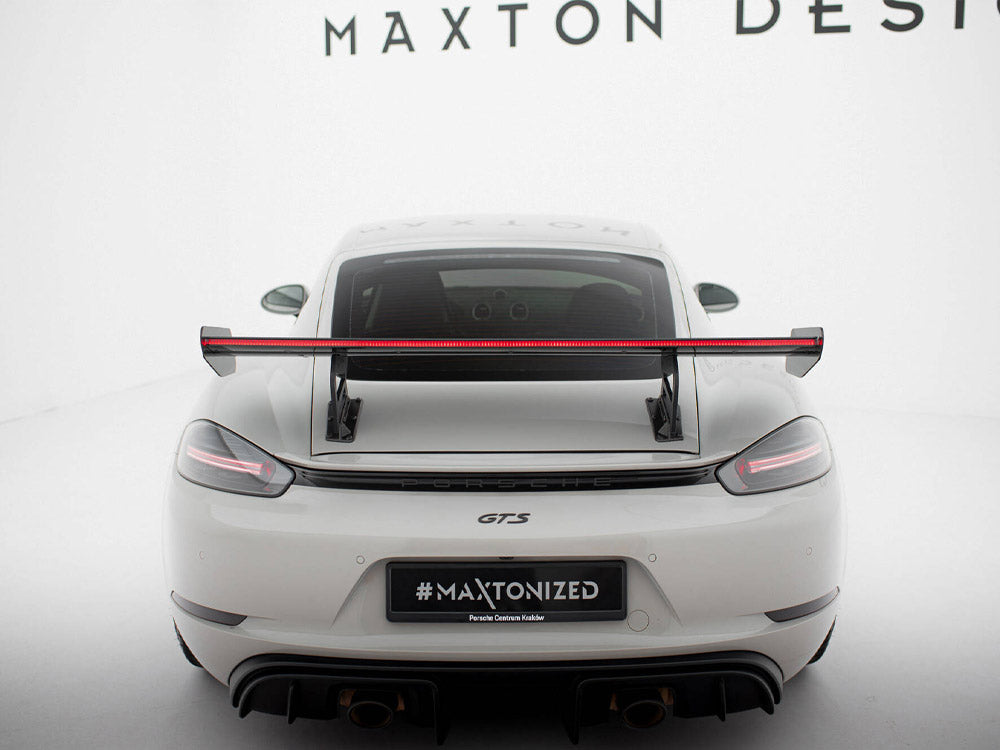Carbon Spoiler With Internal Brackets Uprights V.2 + LED compatible with Porsche 718 Cayman GTS 982c