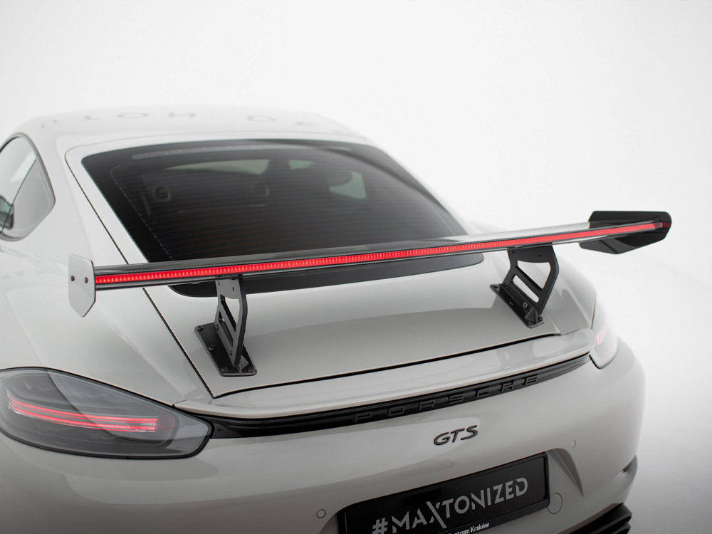 Carbon Spoiler With Internal Brackets Uprights V.2 + LED compatible with Porsche 718 Cayman GTS 982c