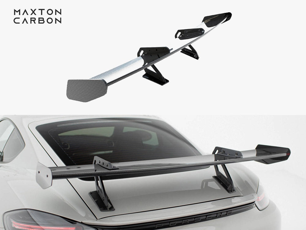 Carbon Spoiler With Upper Swan Mounting V.1 compatible with Porsche 718 Cayman GTS 982c