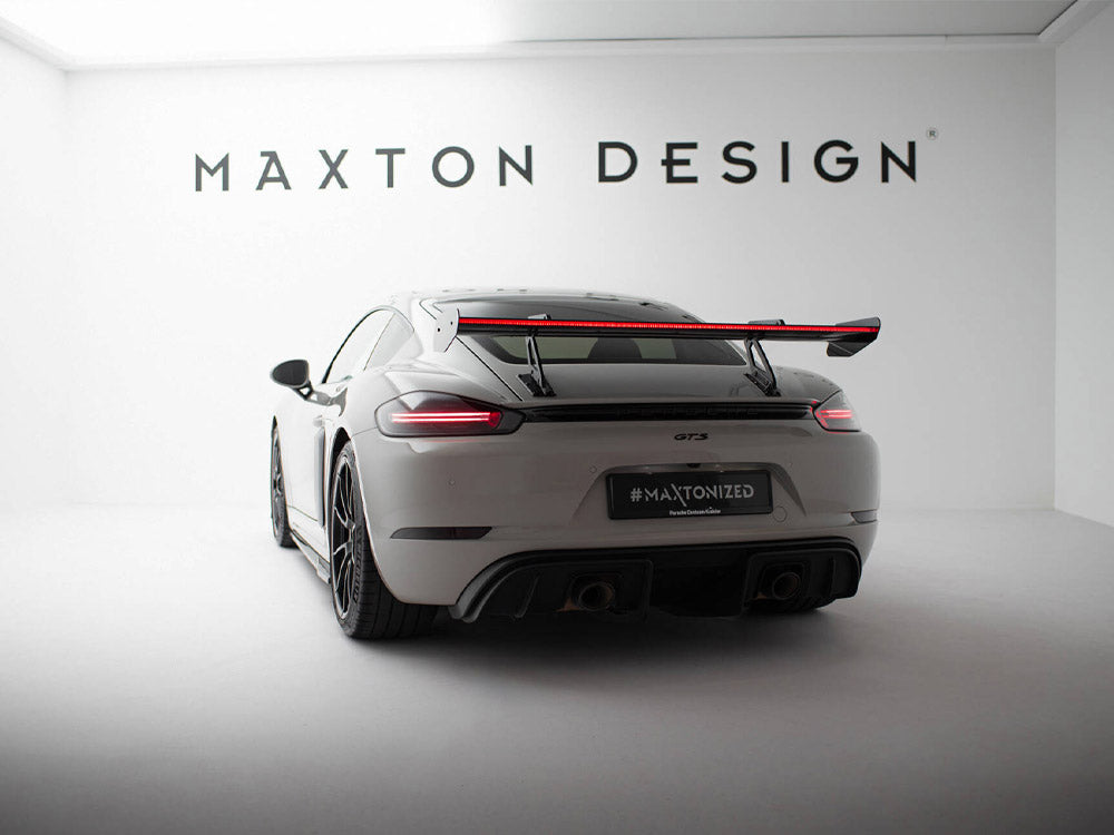 Carbon Spoiler With Upper Swan Mounting V.1 + LED compatible with Porsche 718 Cayman GTS 982c
