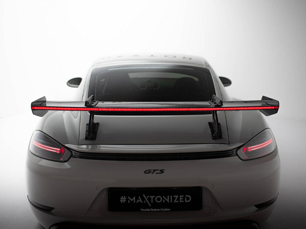 Carbon Spoiler With Upper Swan Mounting V.1 + LED compatible with Porsche 718 Cayman GTS 982c