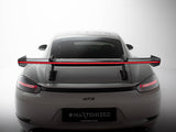 Carbon Spoiler With Upper Swan Mounting V.1 + LED compatible with Porsche 718 Cayman GTS 982c