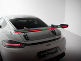 Carbon Spoiler With Upper Swan Mounting V.1 + LED compatible with Porsche 718 Cayman GTS 982c