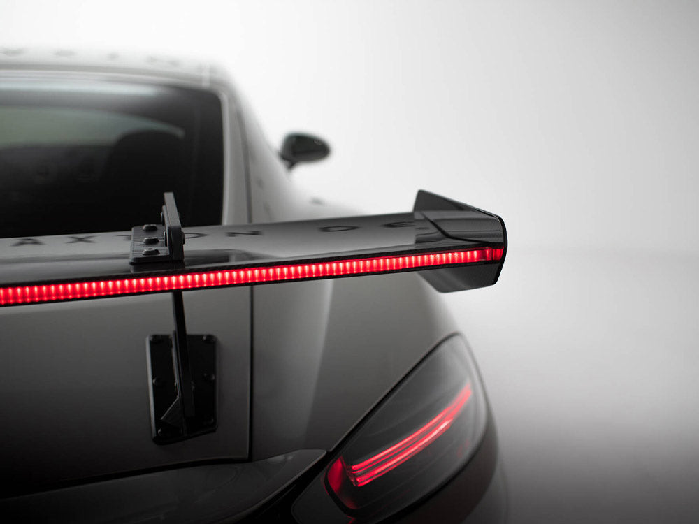 Carbon Spoiler With Upper Swan Mounting V.1 + LED compatible with Porsche 718 Cayman GTS 982c