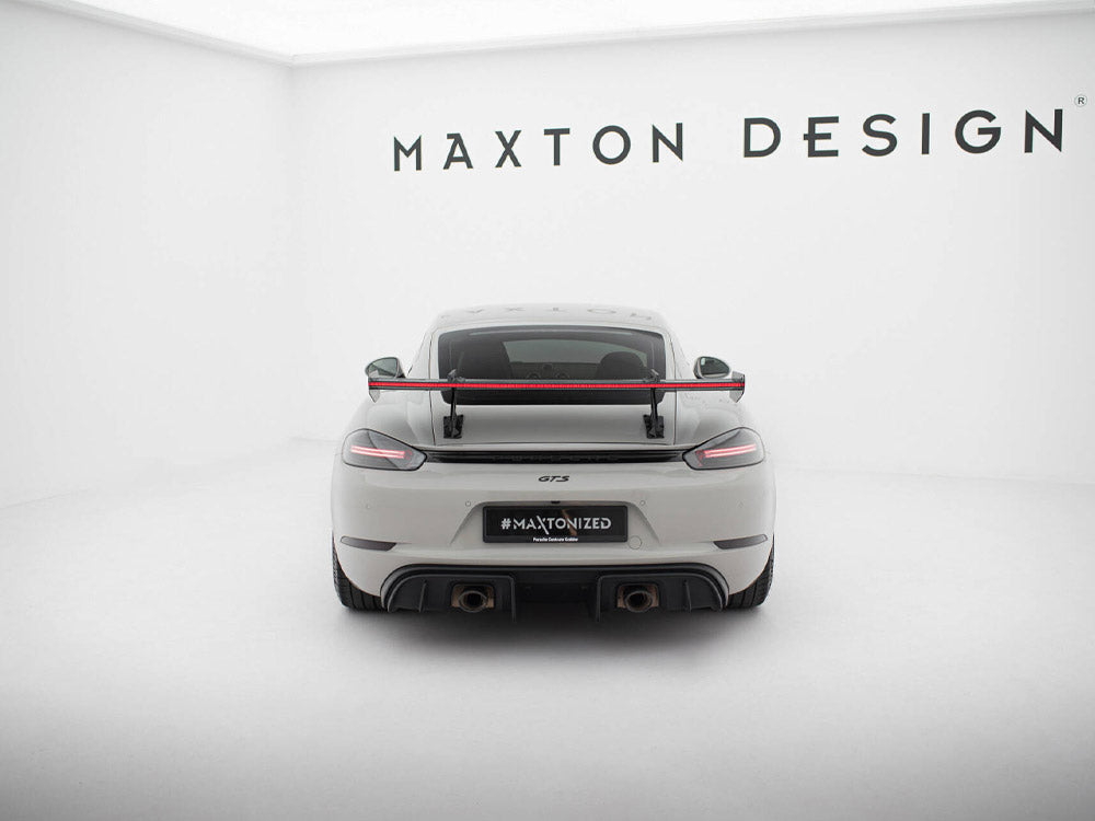 Carbon Spoiler With Upper Swan Mounting V.1 + LED compatible with Porsche 718 Cayman GTS 982c
