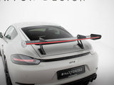 Carbon Spoiler With Upper Swan Mounting V.1 + LED compatible with Porsche 718 Cayman GTS 982c