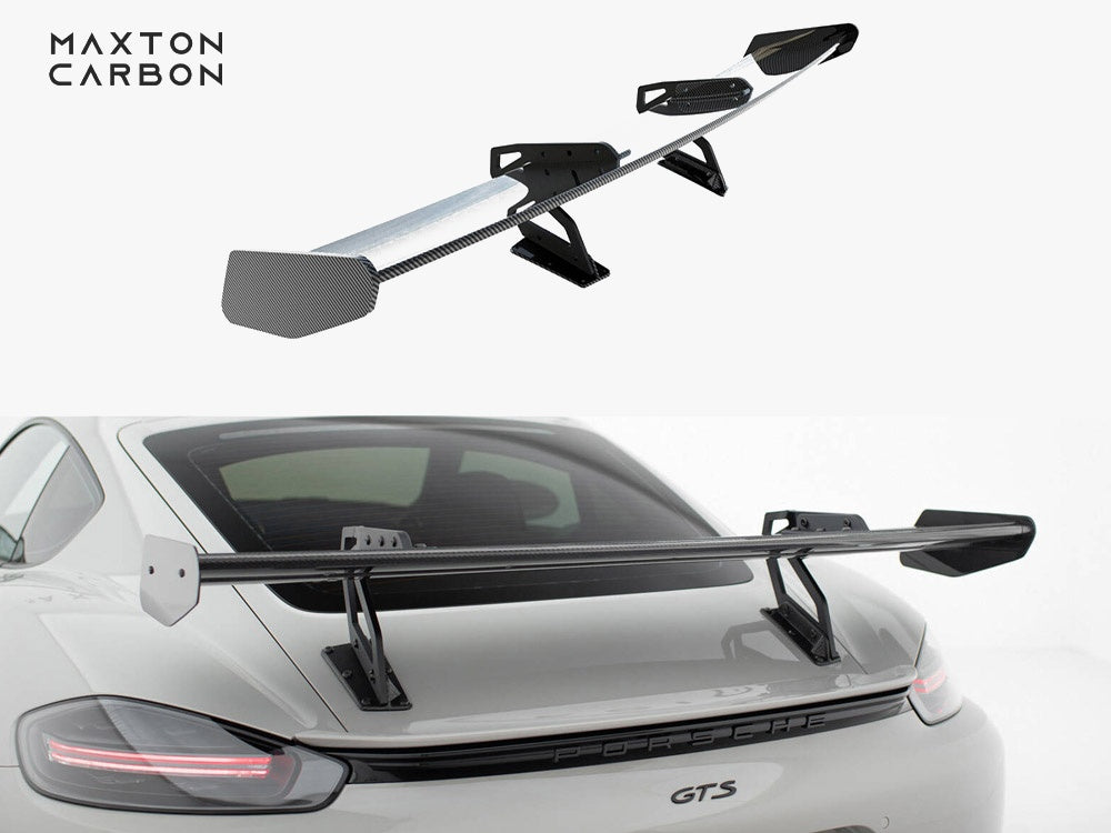 Carbon Spoiler With Upper Swan Mounting V.2 compatible with Porsche 718 Cayman GTS 982c