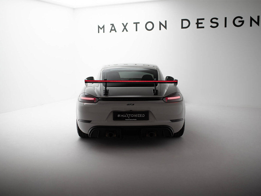 Carbon Spoiler With Upper Swan Mounting V.2 + LED compatible with Porsche 718 Cayman GTS 982c