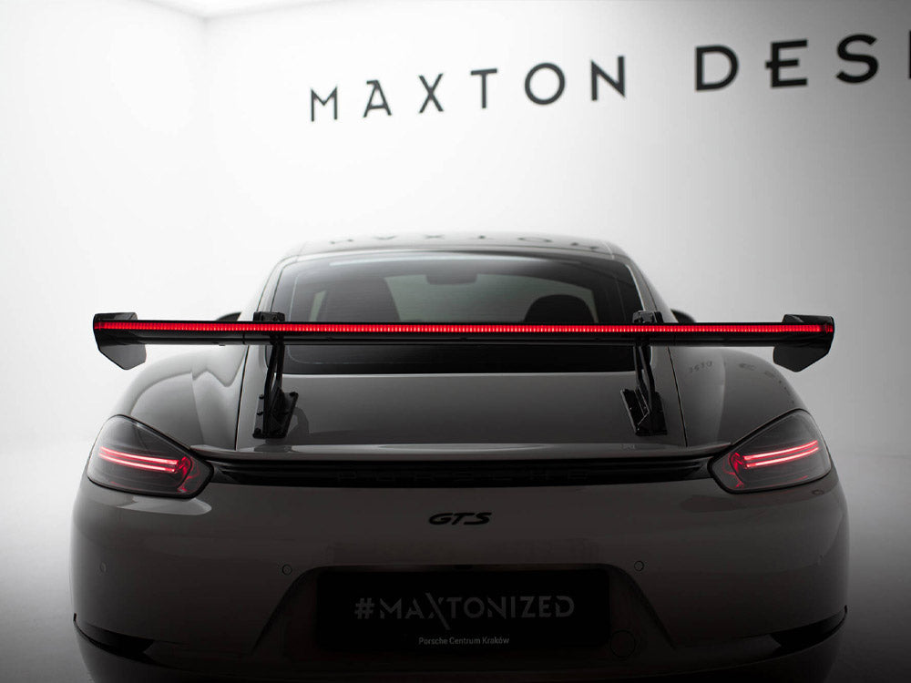 Carbon Spoiler With Upper Swan Mounting V.2 + LED compatible with Porsche 718 Cayman GTS 982c