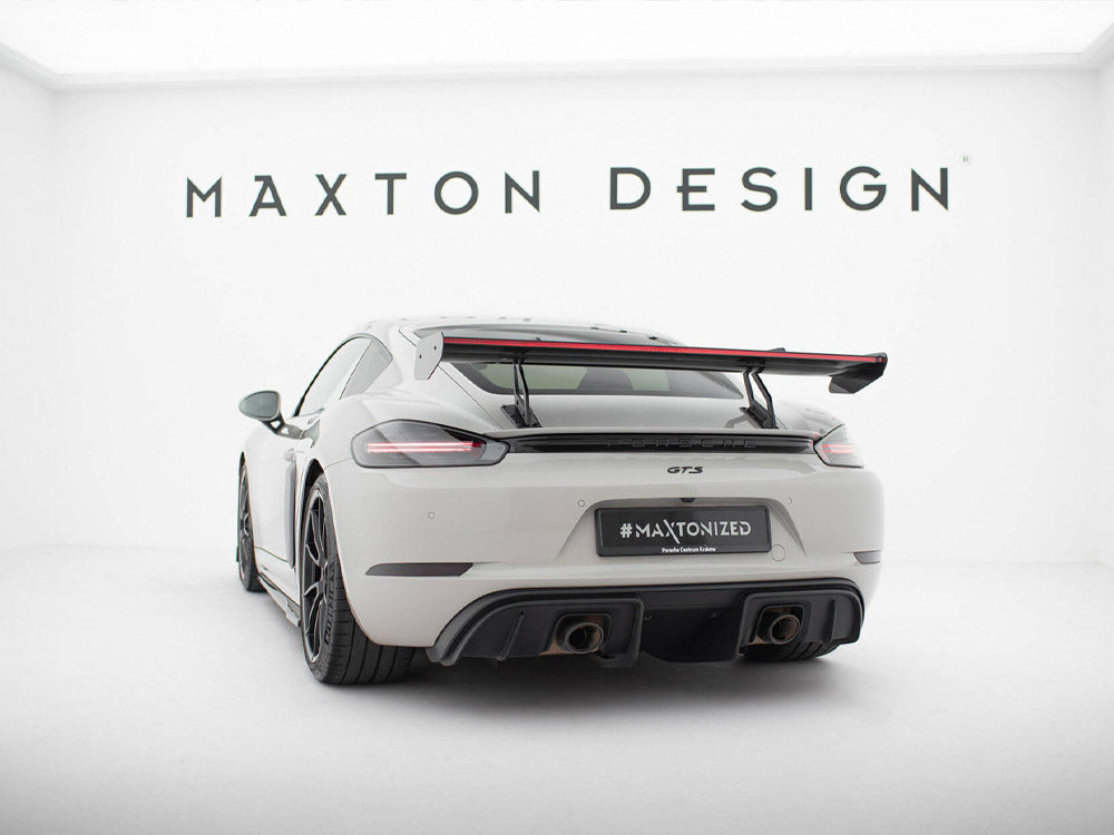 Carbon Spoiler With Upper Swan Mounting V.2 + LED compatible with Porsche 718 Cayman GTS 982c