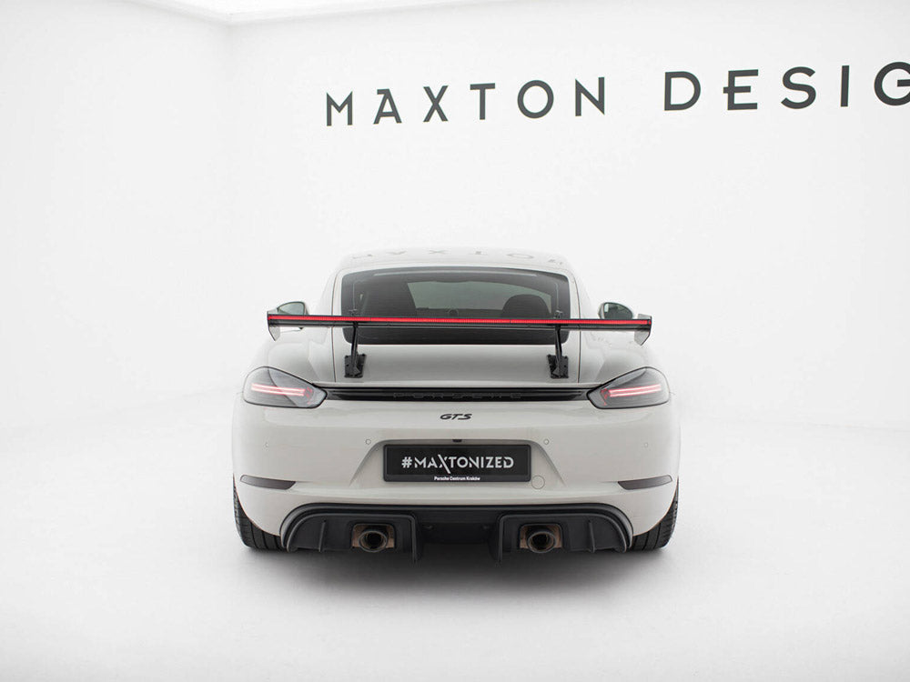 Carbon Spoiler With Upper Swan Mounting V.2 + LED compatible with Porsche 718 Cayman GTS 982c
