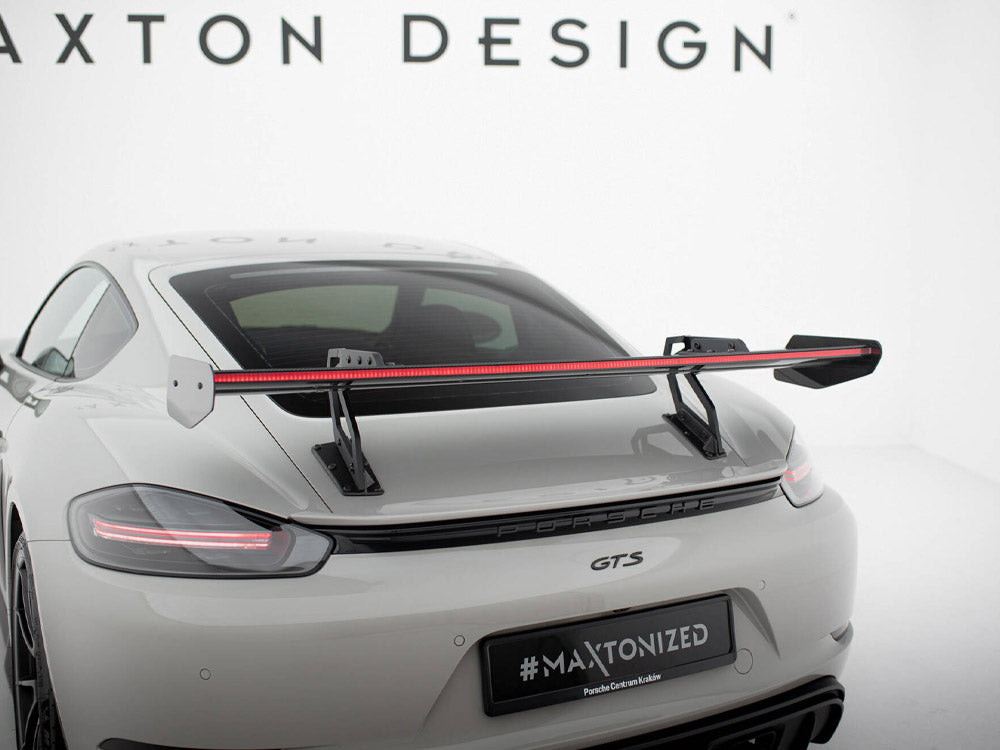 Carbon Spoiler With Upper Swan Mounting V.2 + LED compatible with Porsche 718 Cayman GTS 982c