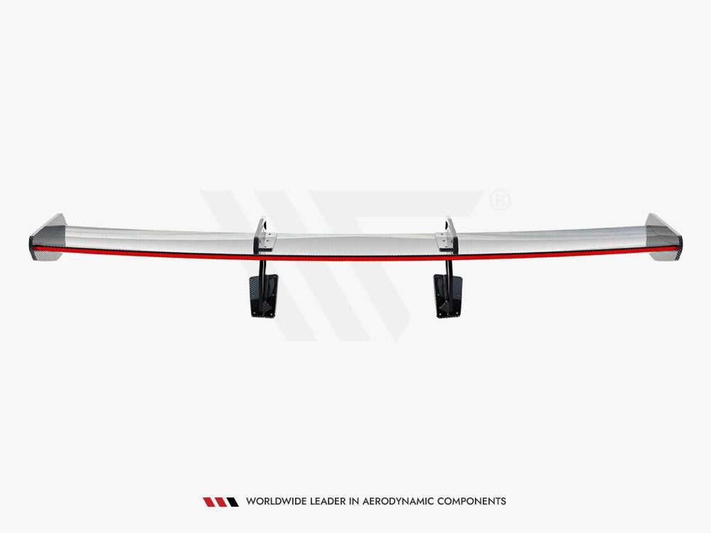 Carbon Spoiler With Upper Swan Mounting V.2 + LED compatible with Porsche 718 Cayman GTS 982c