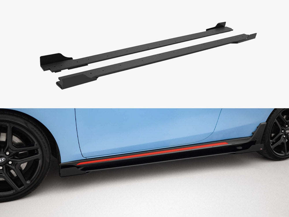 Street PRO Side Skirts Diffusers + Flaps compatible with Hyundai Veloster N Mk2