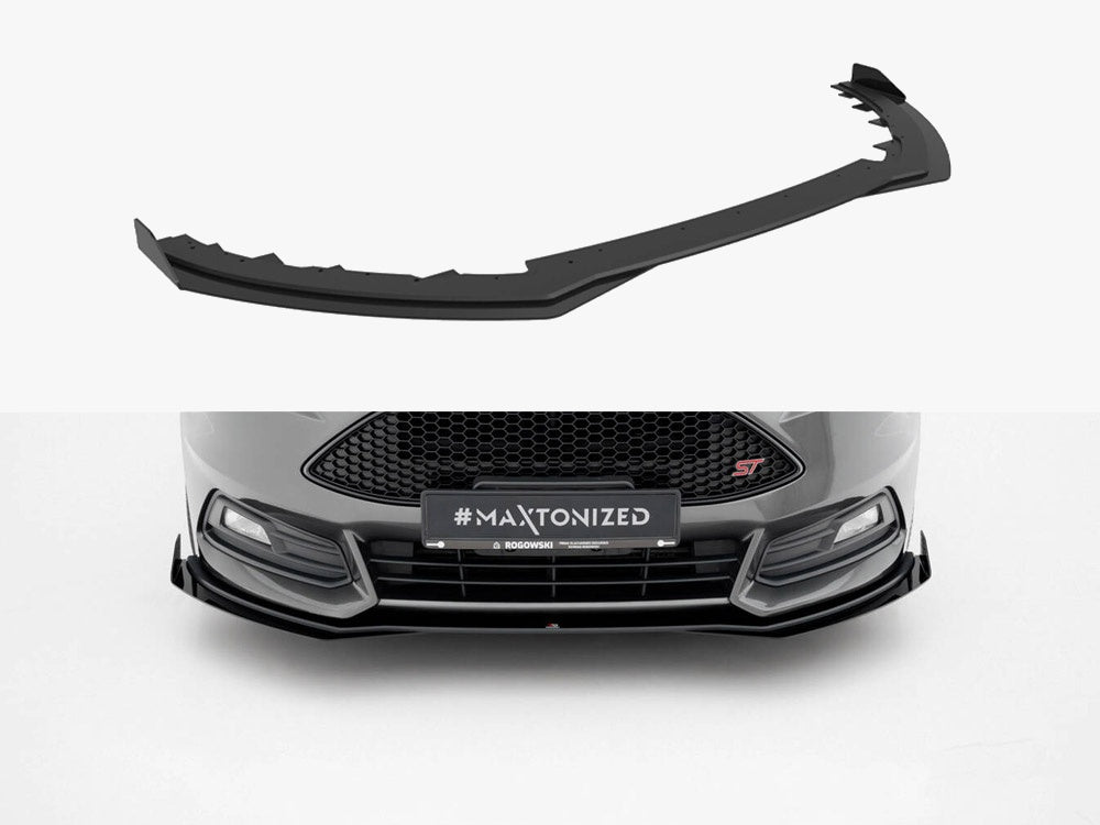 Street PRO Front Splitter + Flaps compatible with Ford Focus ST Mk3 Facelift