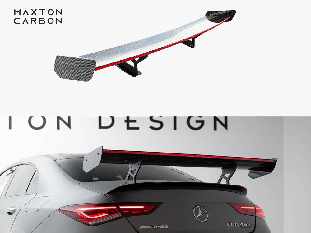 Carbon Spoiler With Internal Brackets Uprights + LED compatible with Mercedes-Benz CLA Coupe C118 / C118 Facelift