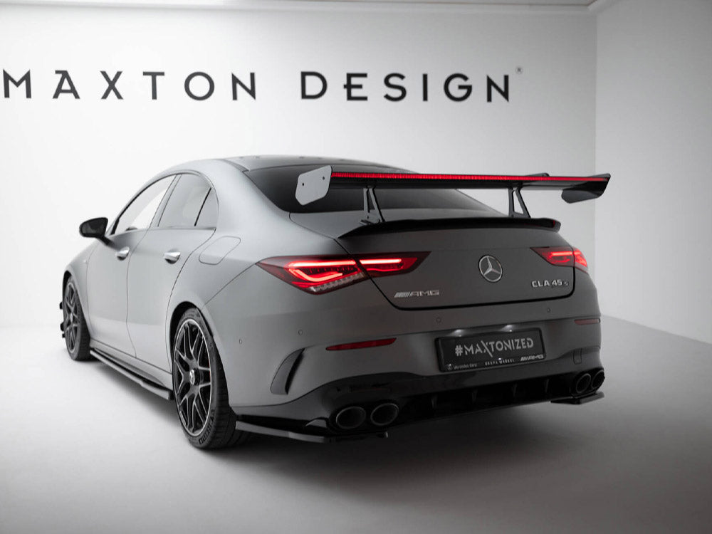 Carbon Spoiler With Upper Swan Mounting + LED compatible with Mercedes-Benz CLA Coupe C118 / C118 Facelift