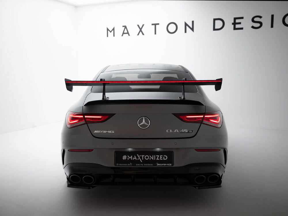 Carbon Spoiler With Upper Swan Mounting + LED compatible with Mercedes-Benz CLA Coupe C118 / C118 Facelift