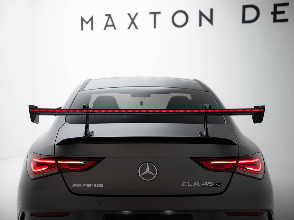 Carbon Spoiler With Upper Swan Mounting + LED compatible with Mercedes-Benz CLA Coupe C118 / C118 Facelift