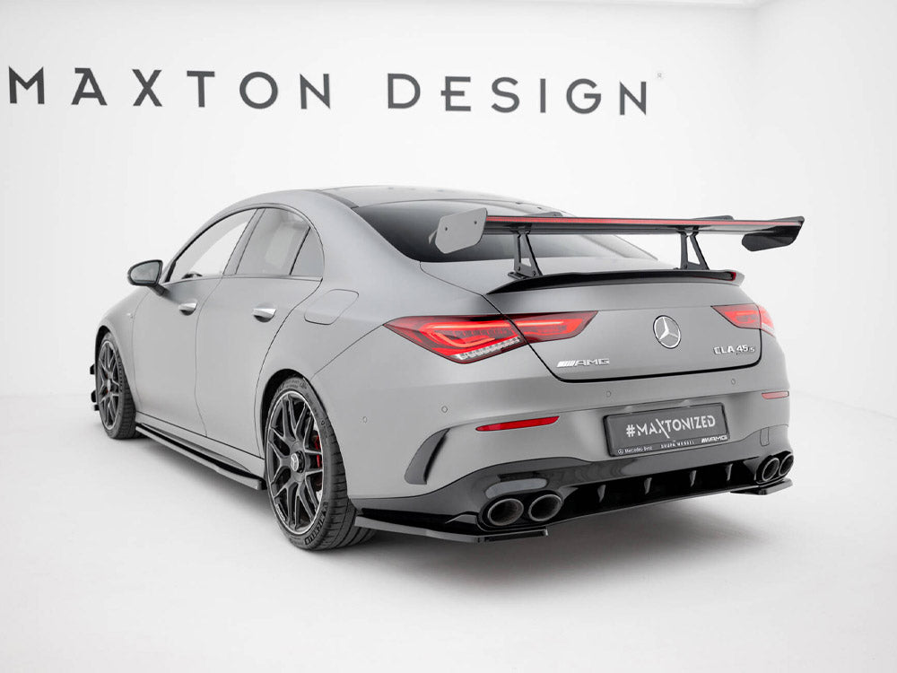 Carbon Spoiler With Upper Swan Mounting + LED compatible with Mercedes-Benz CLA Coupe C118 / C118 Facelift