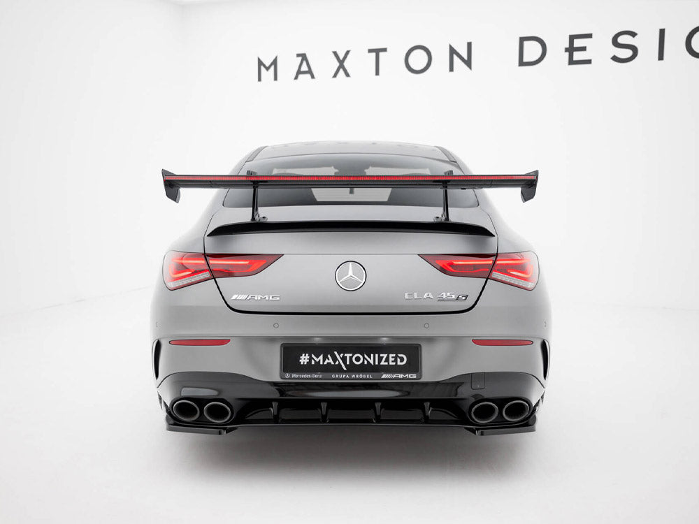 Carbon Spoiler With Upper Swan Mounting + LED compatible with Mercedes-Benz CLA Coupe C118 / C118 Facelift