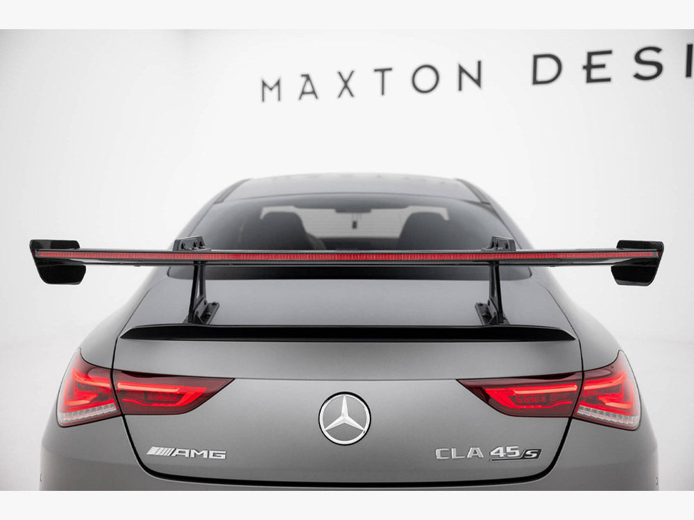 Carbon Spoiler With Upper Swan Mounting + LED compatible with Mercedes-Benz CLA Coupe C118 / C118 Facelift