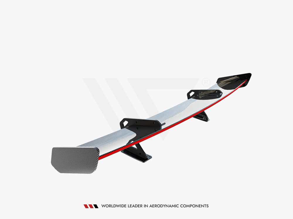 Carbon Spoiler With Upper Swan Mounting + LED compatible with Mercedes-Benz CLA Coupe C118 / C118 Facelift