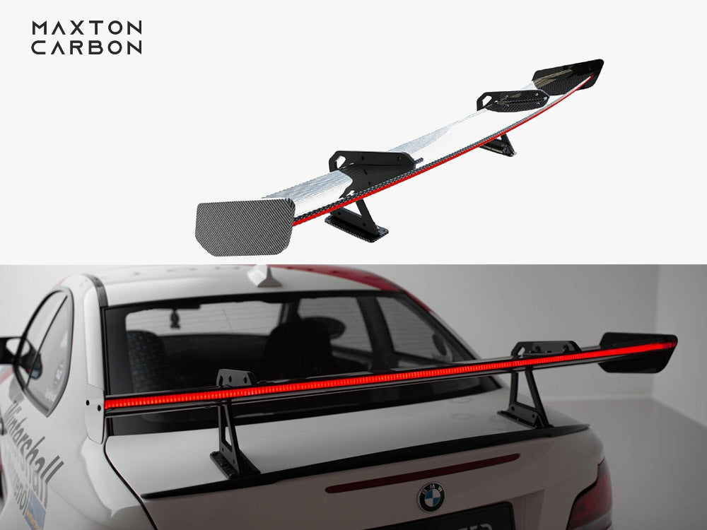 Carbon Spoiler With Upper Swan Mounting + LED compatible with BMW 1 M E82