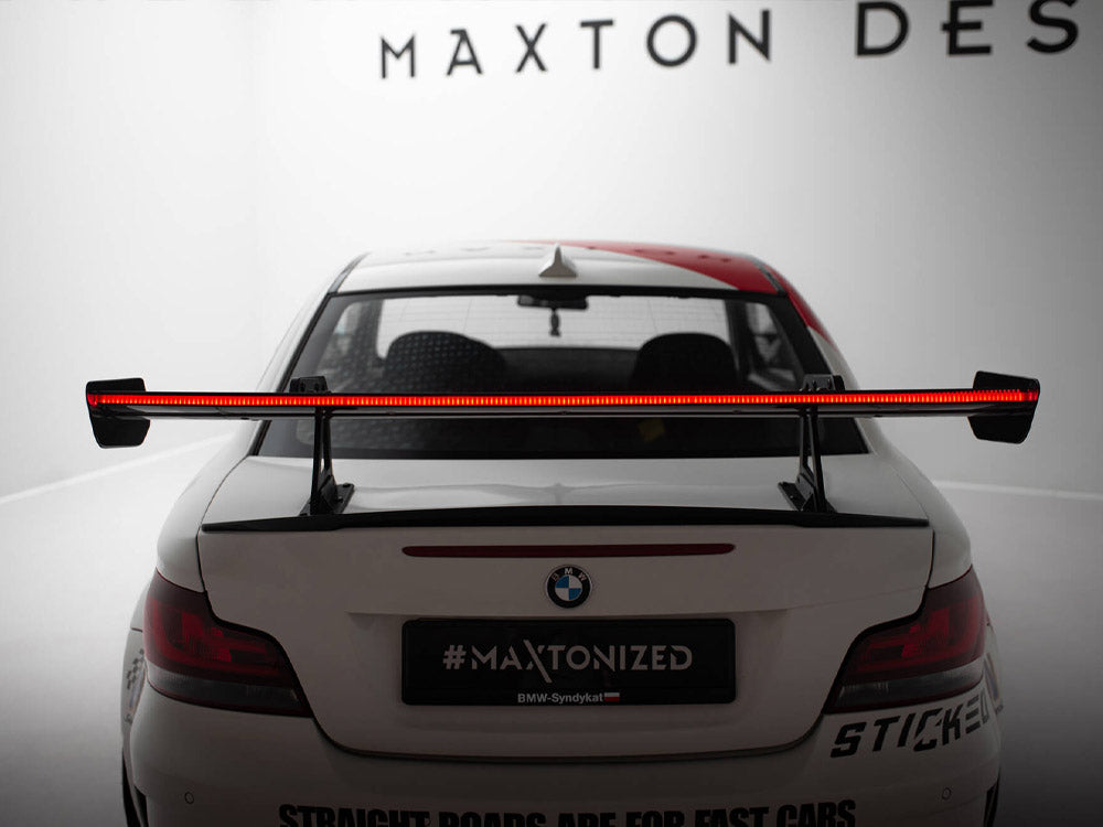 Carbon Spoiler With Upper Swan Mounting + LED compatible with BMW 1 M E82