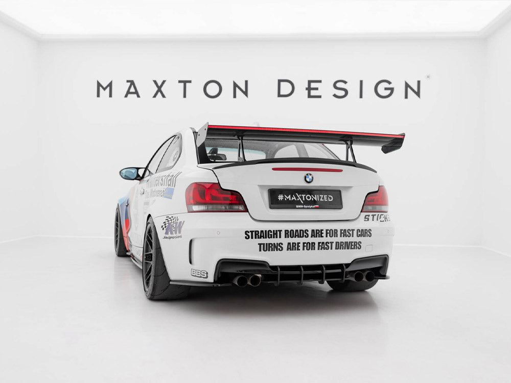 Carbon Spoiler With Upper Swan Mounting + LED compatible with BMW 1 M E82