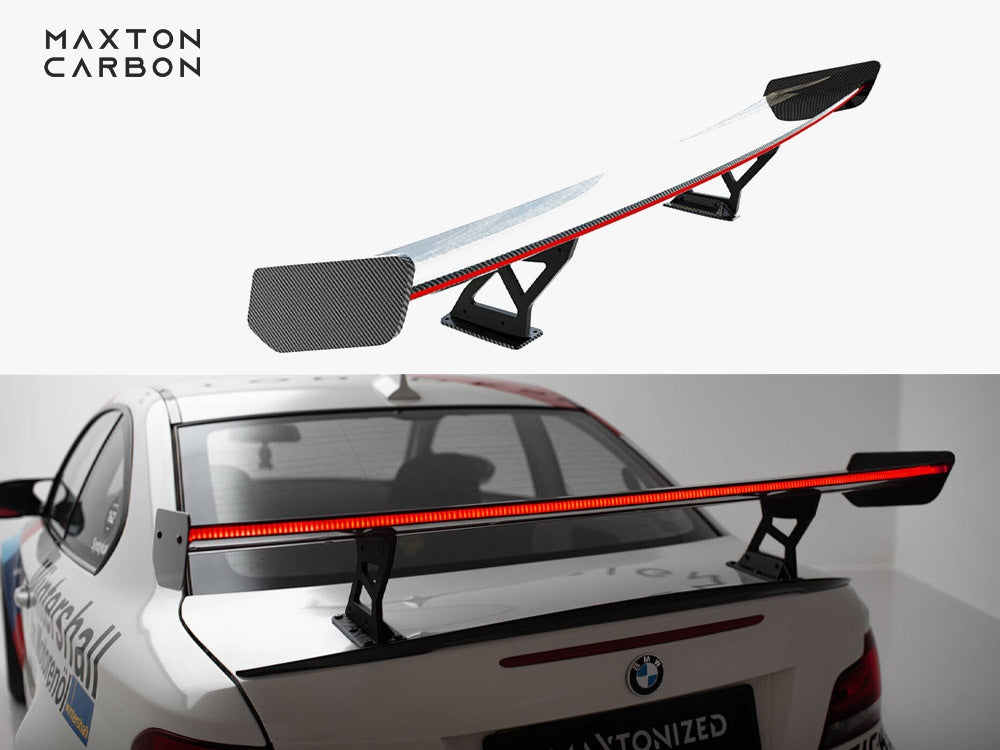 Carbon Spoiler With Internal Brackets Uprights V.2 + LED compatible with BMW 1 M E82