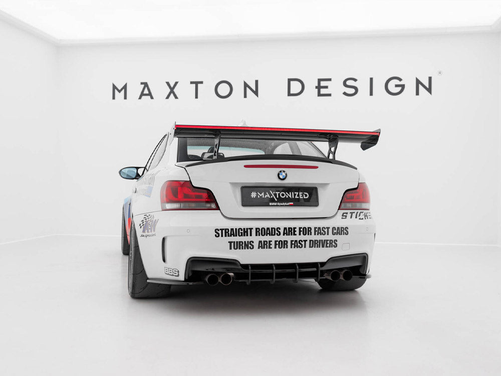 Carbon Spoiler With Internal Brackets Uprights V.2 + LED compatible with BMW 1 M E82