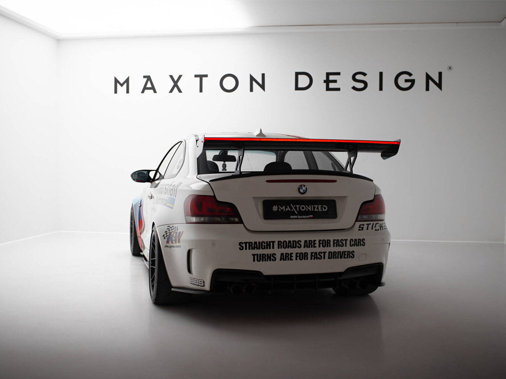 Carbon Spoiler With Internal Brackets Uprights V.1 + LED compatible with BMW 1 M E82