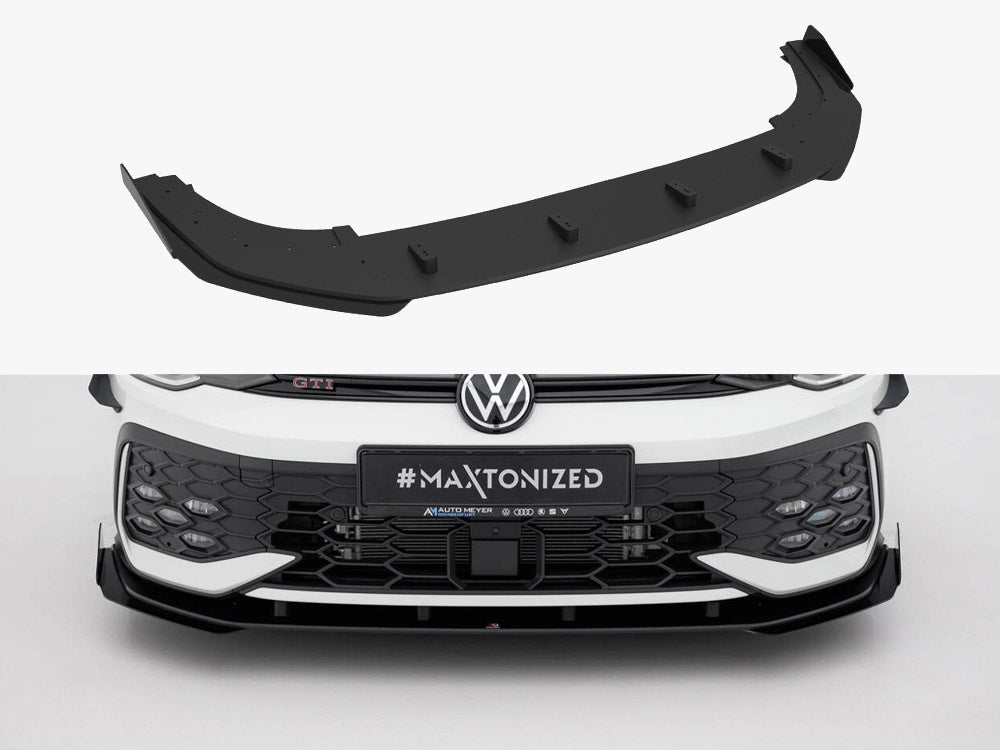 Street PRO Front Splitter + Flaps compatible with Volkswagen Golf GTI / GTE / R-Line Mk8 Facelift