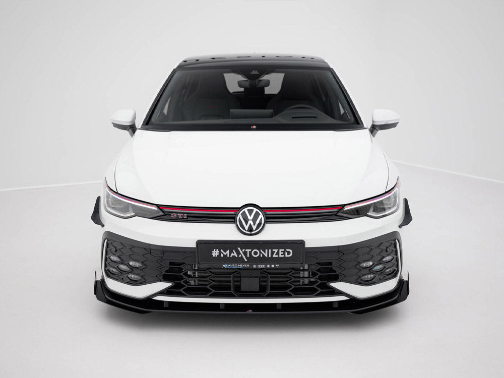 Street PRO Front Splitter + Flaps compatible with Volkswagen Golf GTI / GTE / R-Line Mk8 Facelift
