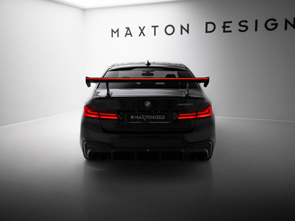 Carbon Spoiler With Internal Brackets Uprights + LED compatible with BMW 5 / M5 Sedan G30 / F90